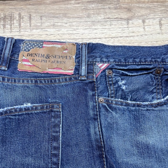 Denim & Supply Ralph Lauren Tapered Straight Jeans Men 40x30 actual 42x31 Blue - Picture 3 of 9